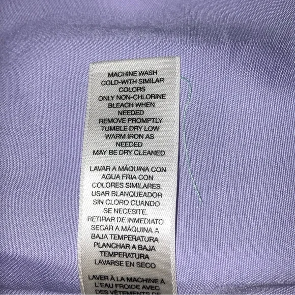 CHICO'S Shirt Women's Large Purple Button Up No Iron TopLightweight 3/4 Sleeves - Picture 5 of 8